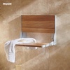 image:imageMoen DN7110 Home Care FoldDown Shower Chair Teak Wood Bench with Stainless Steel amp Aluminum Frame WallMounted ADA Compliant Supports up to 400 lbsTeak Wood