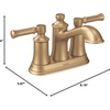 image:imageMoen Dartmoor Matte Black Traditional Two Handle Centerset Bathroom Sink Faucet 6802BLBronzed Gold