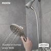 image:imageMoen Engage Chrome Magnetix SixFunction 55Inch Wide Handheld Shower Head with Hose and Magnetic Docking System 26112Spot Resist Brushed Nickel