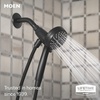 image:imageMoen Engage Magnetix Shower Head with Handheld Sprayer 6 Handheld Shower Head Spray Functions Chrome Finish 26100EPMatte Black