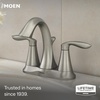 image:imageMoen Eva Brushed Nickel TwoHandle 4Inch Centerset Bathroom Faucet with Drain Assembly Bathroom Faucets for Sink 3Hole 6410BNBrushed Nickel