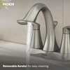image:imageMoen Eva Brushed Nickel TwoHandle 4Inch Centerset Bathroom Faucet with Drain Assembly Bathroom Faucets for Sink 3Hole 6410BNBrushed Nickel