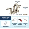 image:imageMoen Eva Brushed Nickel TwoHandle 4Inch Centerset Bathroom Faucet with Drain Assembly Bathroom Faucets for Sink 3Hole 6410BNBrushed Nickel