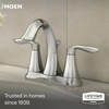 image:imageMoen Eva Brushed Nickel TwoHandle 4Inch Centerset Bathroom Faucet with Drain Assembly Bathroom Faucets for Sink 3Hole 6410BNChrome