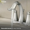 image:imageMoen Eva Brushed Nickel TwoHandle 4Inch Centerset Bathroom Faucet with Drain Assembly Bathroom Faucets for Sink 3Hole 6410BNChrome