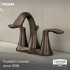 image:imageMoen Eva Brushed Nickel TwoHandle 4Inch Centerset Bathroom Faucet with Drain Assembly Bathroom Faucets for Sink 3Hole 6410BNOil Rubbed Bronze