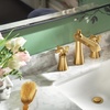image:imageMoen Flara Brushed Gold Two Handle 8 in Widespread Cross Handle Bathroom Faucet Trim Kit Valve Required Sold Separately TS6985BG