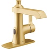 image:imageMoen Flara Brushed Nickel Motionsense Wave Touchless Single Handle Bathroom Sink Faucet S6981EWBNBrushed Gold