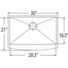 image:imageMoen G18121 Prep 18Gauge Steel Undermount Farmhouse Apron Front Single Bowl Kitchen Sink 30Inch x 21Inch Stainless Steel