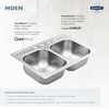 image:imageMoen G18121 Prep 18Gauge Steel Undermount Farmhouse Apron Front Single Bowl Kitchen Sink 30Inch x 21Inch Stainless Steel
