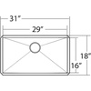 image:imageMoen G18180 Prep 18Gauge Steel Undermount Single Bowl Kitchen Sink 31Inch x 18Inch Stainless Steel