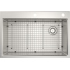 image:imageMoen GS161202R Luxe Chef Workstation System 33Inch Dual Mount Single Bowl Kitchen Sink Stainless SteelSingle Bowl