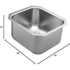 image:imageMoen GS18442 1800 Series 165inch Undermount Single Bowl Stainless Steel Kitchen or Bar Sink 18 Gauge Satin Stainless
