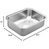 image:imageMoen GS20192 2000 Series 235inch 20 Gauge Undermount Single Bowl Stainless Steel Kitchen or Bar Sink
