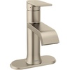 image:imageMoen Genta LX Matte Black OneHandle Modern Bathroom Sink Faucet with Optional Deckplate and LowArc Spout for Bath Countertop 6702BLBrushed Nickel
