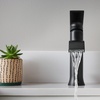 image:imageMoen Genta LX Matte Black OneHandle Modern Bathroom Sink Faucet with Optional Deckplate and LowArc Spout for Bath Countertop 6702BLMatte Black