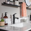 image:imageMoen Genta LX Matte Black OneHandle Modern Bathroom Sink Faucet with Optional Deckplate and LowArc Spout for Bath Countertop 6702BLMatte Black