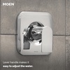 image:imageMoen Genta LX Matte Black Pressure Balancing Modern Shower Set with Showerhead Lever Handle and Tub Spout PosiTemp Valve Required T2473EPBLChrome