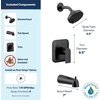 image:imageMoen Genta LX Matte Black Pressure Balancing Modern Shower Set with Showerhead Lever Handle and Tub Spout PosiTemp Valve Required T2473EPBLMatte Black