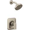 image:imageMoen Genta LX Pressure Balancing EcoPerformance Modern Shower Trim with Showerhead and Lever Handle PosiTemp Valve Required Matte Black T2472EPBLBrushed Nickel