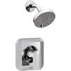 image:imageMoen Genta LX Pressure Balancing EcoPerformance Modern Shower Trim with Showerhead and Lever Handle PosiTemp Valve Required Matte Black T2472EPBLChrome