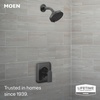 image:imageMoen Genta LX Pressure Balancing EcoPerformance Modern Shower Trim with Showerhead and Lever Handle PosiTemp Valve Required Matte Black T2472EPBLMatte Black