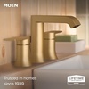 image:imageMoen Genta LX TwoHandle High Arc Widespread Bathroom Sink Faucet for 3Hole Setups Valve Included Brushed Nickel TV6708BNBronzed Gold