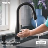 image:imageMoen Haelyn Matte Black Kitchen Faucet Featuring Pulldown Sprayer with Power Boost for a Faster Clean Modern Kitchen Faucet SingleHandle Easy Installation 87627BLMatte Black