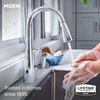 image:imageMoen Haelyn Matte Black Kitchen Faucet Featuring Pulldown Sprayer with Power Boost for a Faster Clean Modern Kitchen Faucet SingleHandle Easy Installation 87627BLChrome