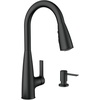 image:imageMoen Haelyn Matte Black Kitchen Faucet Featuring Pulldown Sprayer with Power Boost for a Faster Clean Modern Kitchen Faucet SingleHandle Easy Installation 87627BLMatte Black