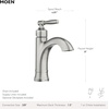 image:imageMoen Halle Spot Resist Brushed Nickel OneHandle Single Hole Bathroom Sink Faucet with Optional Deckplate 84970SRNChrome