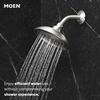 image:imageMoen Halle Spot Resist Brushed Nickel Shower Faucet Trim Set featuring Wide Showerhead and Lever Handle with PosiTemp Valve Included 82971SRN