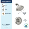 image:imageMoen Halle Spot Resist Brushed Nickel Shower Faucet Trim Set featuring Wide Showerhead and Lever Handle with PosiTemp Valve Included 82971SRN