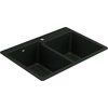 image:imageMoen Host Black Granite 33Inch Wide x 95Inch Deep Dual Mount Double Bowl Kitchen Sink GGB3024B