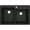 image:imageMoen Host Black Granite 33Inch Wide x 95Inch Deep Dual Mount Double Bowl Kitchen Sink GGB3024B