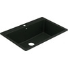 image:imageMoen Host White Granite 25Inch Wide x 95Inch Deep Dual Mount Single Bowl Kitchen or Bar Sink GGW3019BBlack