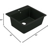 image:imageMoen Host White Granite 25Inch Wide x 95Inch Deep Dual Mount Single Bowl Kitchen or Bar Sink GGW3019BBlack