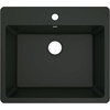 image:imageMoen Host White Granite 25Inch Wide x 95Inch Deep Dual Mount Single Bowl Kitchen or Bar Sink GGW3019BBlack