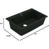 image:imageMoen Host White Granite 25Inch Wide x 95Inch Deep Dual Mount Single Bowl Kitchen or Bar Sink GGW3019BBlack