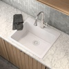 image:imageMoen Host White Granite 25Inch Wide x 95Inch Deep Dual Mount Single Bowl Kitchen or Bar Sink GGW3019BWhite