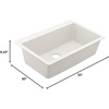 image:imageMoen Host White Granite 25Inch Wide x 95Inch Deep Dual Mount Single Bowl Kitchen or Bar Sink GGW3019BWhite
