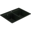 image:imageMoen Host White Granite 33Inch Wide x 95Inch Deep Dual Mount Double Bowl Kitchen Sink GGW3028BBlack