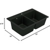 image:imageMoen Host White Granite 33Inch Wide x 95Inch Deep Dual Mount Double Bowl Kitchen Sink GGW3028BBlack