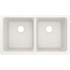 image:imageMoen Host White Granite 33Inch Wide x 95Inch Deep Undermount Double Bowl Kitchen Sink GGW4012BWhite