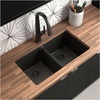 image:imageMoen Host White Granite 33Inch Wide x 95Inch Deep Undermount Double Bowl Kitchen Sink GGW4012BWhite