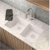 image:imageMoen Host White Granite 33Inch Wide x 95Inch Deep Undermount Double Bowl Kitchen Sink GGW4012BWhite