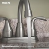 image:imageMoen Idora Chrome TwoHandle Centerset Bathroom Sink Faucet with Drain Assembly 84115Brushed Nickel
