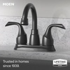 image:imageMoen Idora Chrome TwoHandle Centerset Bathroom Sink Faucet with Drain Assembly 84115Matte Black
