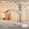 image:imageMoen Karis Spot Resist Brushed Nickel OneHandle Single Hole Bathroom Sink Faucet with Optional Deck Plate 84346SRNBrushed Nickel