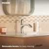 image:imageMoen Karis Spot Resist Brushed Nickel OneHandle Single Hole Bathroom Sink Faucet with Optional Deck Plate 84346SRNBrushed Nickel